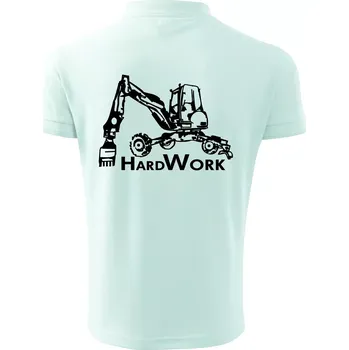Pánská košile Hard Work kráčivý bagr - Polokošile pánská Pique Polo 203 - 4XL ( Frost )