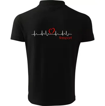 Pánská košile Moje srdce bije pro firesport - Polokošile pánská Pique Polo 203 - 5XL ( Černá )