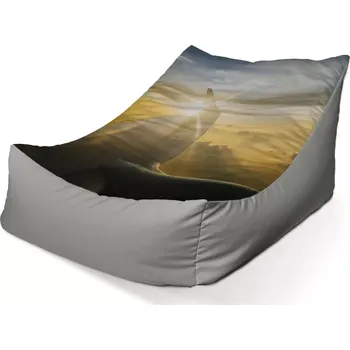 Sedací pytel Sablio Sedací vak Lounge Křídlo letadla nad mraky - 80 x 95 x 50 cm