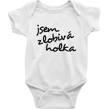 Kojenecký body Jsem zlobivá holka - Body kojenecké s krátkým rukávem - Krátký r. 12-18 měs ( Bílá )