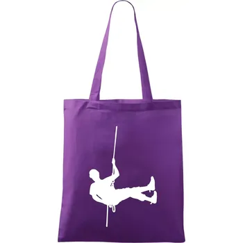 Visící horolezec - Taška bavlněná - 42 x 38 cm ( Fialová )