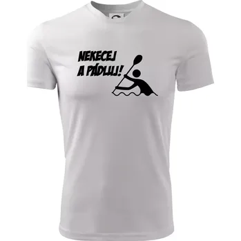 Nekecej a pádluj - Dětské triko sportovní (dresovina) - 158 cm/12 let ( Bílá )