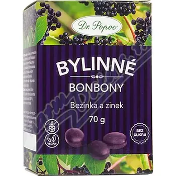 Čokoláda Dr.Popov Bonbony Bezinka a zinek 70g