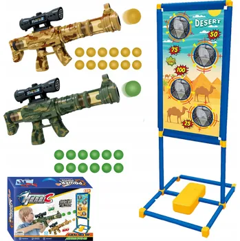 Dětská zbraň STABILNÍ STOJÍCÍ TERČ STŘELBA NA CÍL PISTOLE NA PĚNOVÉ NÁBOJE