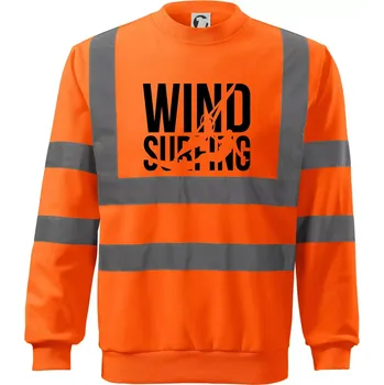 Pánská mikina Windsurfing nápis - Reflexní mikina - 2XL ( Neonově oranžová )