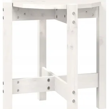 Konferenční stolek Odkládací stolek z masivního borovicového dřeva, bílý, 42,5 x 45 cm