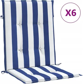 Prostěradlo Polštáře na židle s nízkým opěradlem, 100x50x4 cm, modro-bílé pruhy