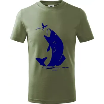 Ryba - komár - Tričko dětské bavlněné - 158 cm/12 let ( Khaki )