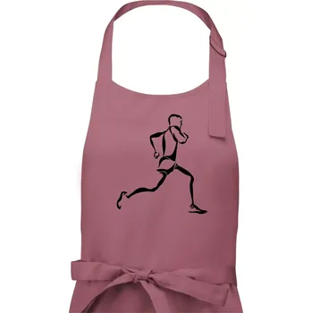 Kuchyňská zástěra Běžec - Pánská zástěra na vaření - Univerzální velikost ( Starorůžová )