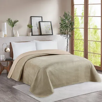 Přehoz na lůžko Přehoz na postel Mesa polyester 240 cm x 220 cm hnědý