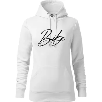 Dámská mikina Nápis bike - Mikina dámská Cape s kapucí - 2XL ( Bílá )