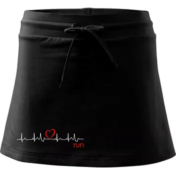 Dámská sukně Moje srdce bije pro run - Sportovní sukně - two in one - XL ( Černá )