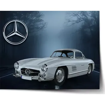Plakát Sablio Plakát Mercedes-Benz 300 SL V lese - 120x80 cm