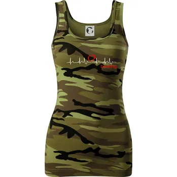 Dámské tričko Moje srdce bije pro Bowling - Dámské Maskáčové tílko - XS ( Zelený maskáč )