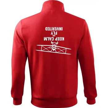 Pánská mikina Keep Calm and Fly Inverted - Mikina bez kapuce Adventure - M ( Červená )