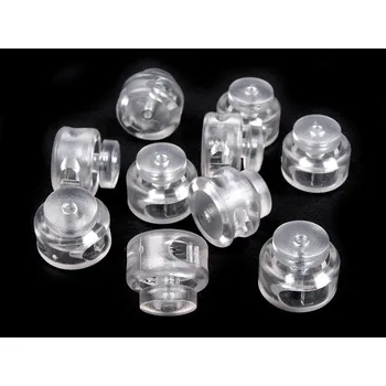 Brzdičky s dvěmi dírkami 13x15 mm kulaté, barva 1 transparent
