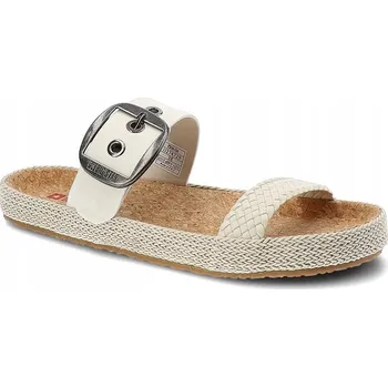 Dámské pantofle MÓDNÍ DÁMSKÉ NAZOUVÁKY BIG STAR JJ274729 BÍLÉ 38