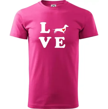 Pánská móda Jezevčík - Love - Klasické pánské triko vyšší gramáže - L ( Purpurová )