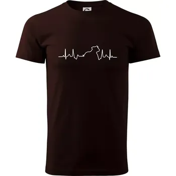 Stafordšírsky bulteriér EKG - Klasické pánské triko vyšší gramáže - S ( Kávová )
