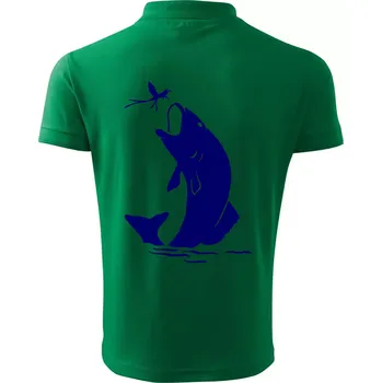 Pánská košile Ryba - komár - Polokošile pánská Pique Polo 203 - 5XL ( Středně zelená )