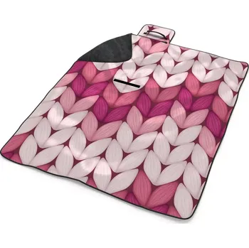 deka Sablio Plážová deka Tříbarevné růžové pletení: 200x140 cm