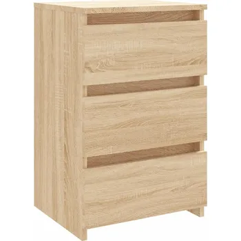 Noční stolek Noční stolek se 3 zásuvkami, dub sonoma, 40 x 35 x 62,5 cm