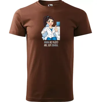Sablio Tričko s potiskem Ano, jsem zubařka - hnědé S