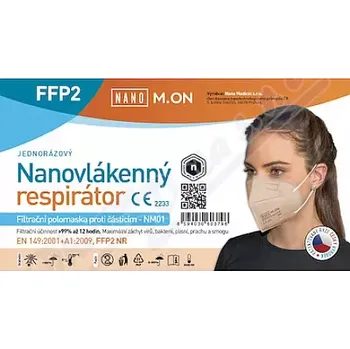 respirátor NANO MEDICAL NANO M.ON nanovlákenný respirátor FFP2 tělový 1ks