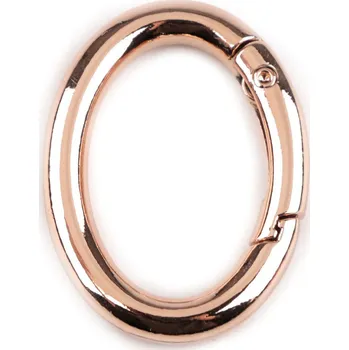 Karabina oválná na kabelky / kroužek na klíče, malé, 7 růžové zlato