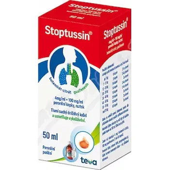 Lék na kašel, rýmu a nachlazení Stoptussin 4mg/ml+100mg/ml 50 ml