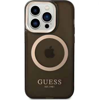 Telefonní příslušenství Guess Translucent MagSafe Zadní Kryt pro iPhone 14 Pro Max Black