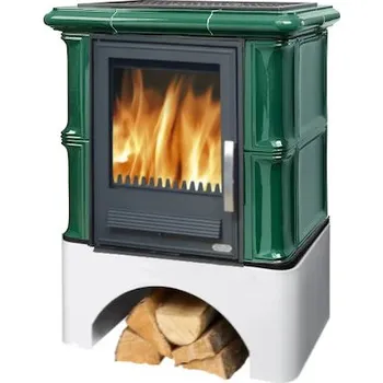 Krbová kamna ABX Bavaria L bílý sokl zelená (flaschengrün)