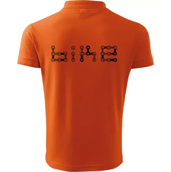 Pánská košile Bike nápis řetěz - Polokošile pánská Pique Polo 203 - 2XL ( Oranžová )