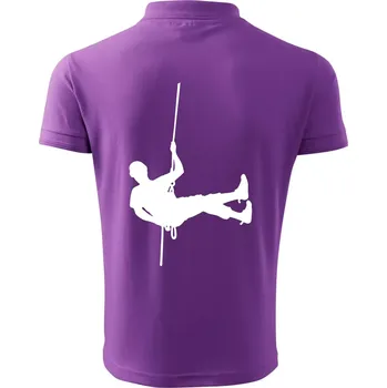 Pánská košile Visící horolezec - Polokošile pánská Pique Polo 203 - 3XL ( Fialová )