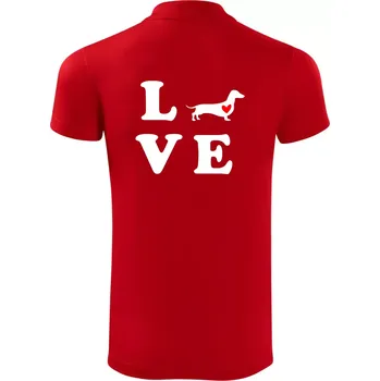 Pánská košile Jezevčík - Love - Polokošile Victory sportovní (dresovina) - 2XL ( Červená )