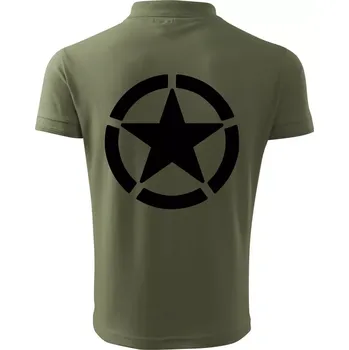 Pánská košile Army hvězda - Polokošile pánská Pique Polo 203 - 4XL ( Khaki )