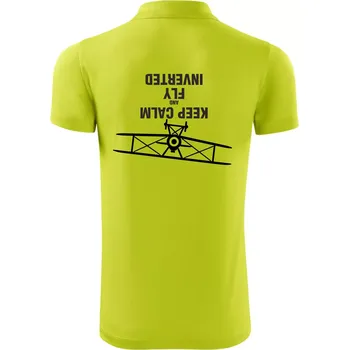 Pánská košile Keep Calm and Fly Inverted - Polokošile Victory sportovní (dresovina) - M ( Limetková )