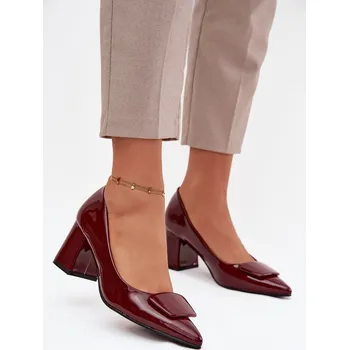 Dámské lodičky Boto Lakované lodičky na sloupku s ozdobou Isoline Barva: Červená, Velikost: 38