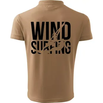 Pánská košile Windsurfing nápis - Polokošile pánská Pique Polo 203 - 3XL ( Písková )