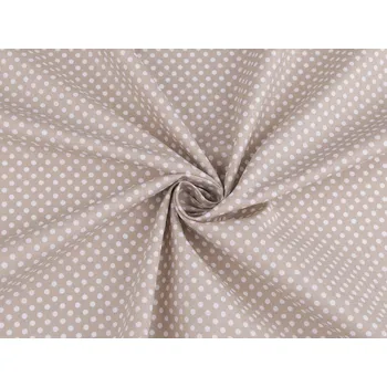 Bavlněná látka / plátno puntíky, střední, 3 (344) béžová