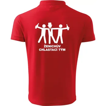 Pánská košile Ženichův chlastací tým - Polokošile pánská Pique Polo 203 - 5XL ( Červená )