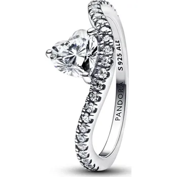 Prsten PANDORA prsten Vlna se srdcem 48