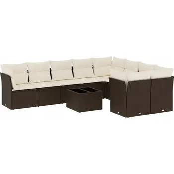 Zahradní sestava Zahradní nábytková sestava z PE ratanu, hnědá, modulární, rozměry 62x62x6