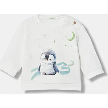 Kojenecká mikina United Colors of Benetton bílá barva, vzorovaná, 39M2A106Q 39M2A106Q.W.Seasonal 00X, vel. 74