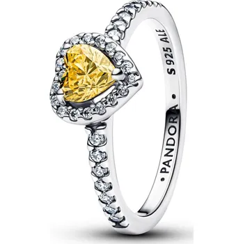 Prsten PANDORA prsten Vyvýšené žluté srdce 48