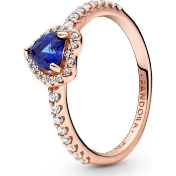 Šperk PANDORA prsten Modré třpytivé srdce