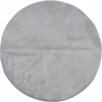 Koberec Koberec IZA 3D Geometrie 100% Polyester Šedý Ø80 cm, Výška Vlasu 8 mm