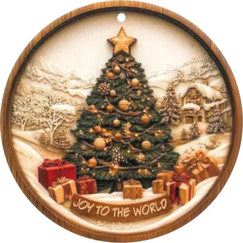 Kuchyňské prkénko Podložka pod hrnec Stromeček Christmas Cuccioli BRANDANI (barva - keramika,bílá,červená s motivem)