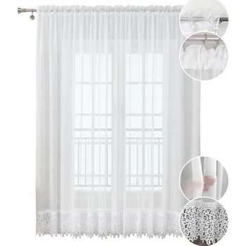 Záclona HOTOVÁ ZÁCLONA 500x240 S GUIPUROU 20CM DEKORATIVNÍ KRAJKA BÍLÁ OBÝVACÍ POKOJ
