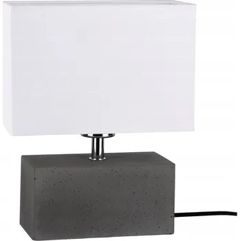 Lampička Silná Dvojitá Stolní Lampa 1xE27 Max.25W Šedý Beton/Bílé Stínidlo